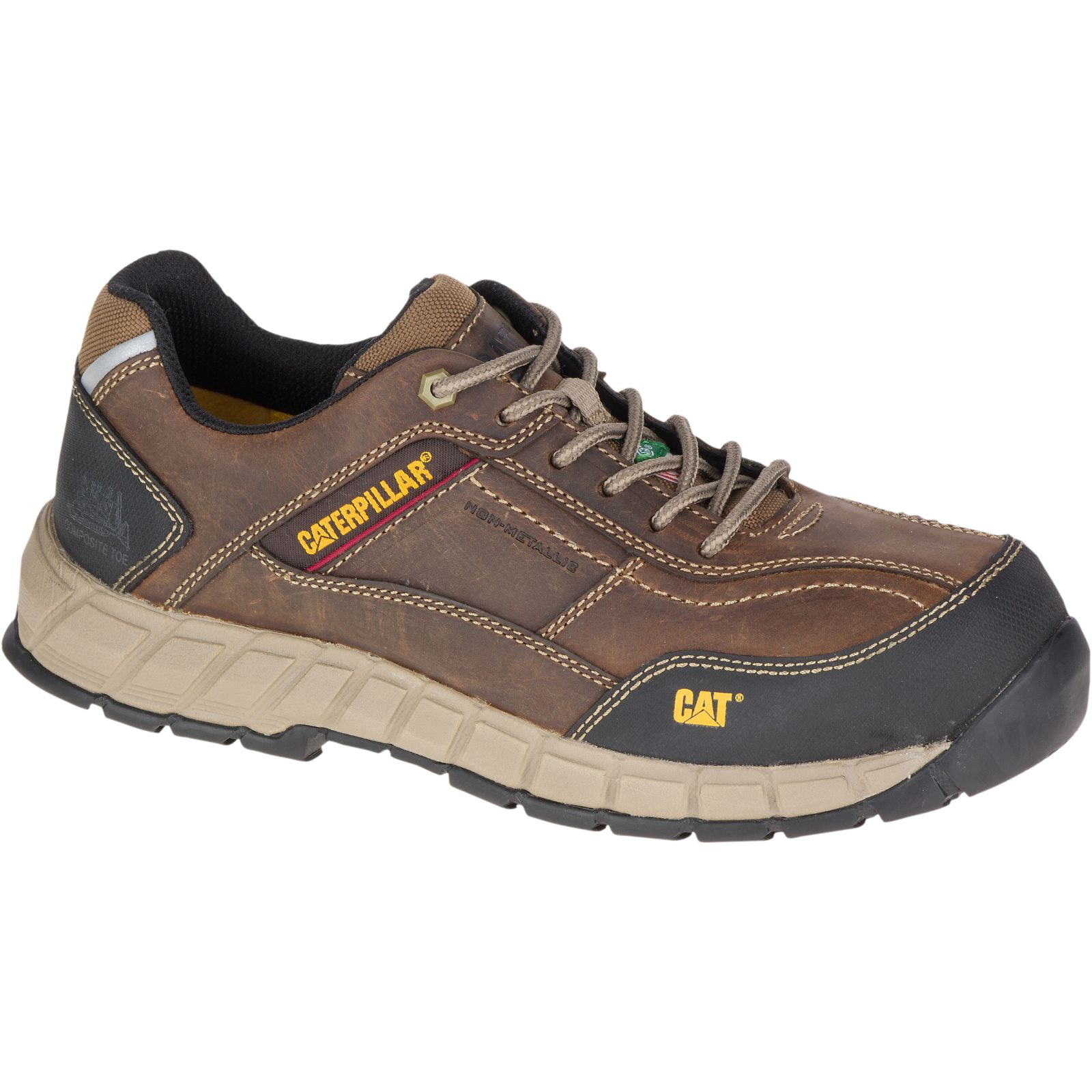Caterpillar Shoes PK - Caterpillar Streamline Leather Csa Composite Toe Mens Work Shoes Dark Beige (420156-ZLC)